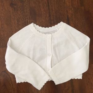 Baby Gap white cardigan 6-12 months